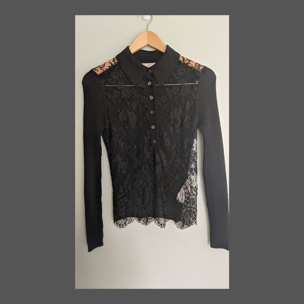 Valentino Lace and Cashmere Sweater